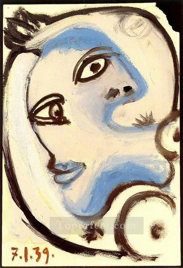 Tete de femme 5 1939 Cubist Oil Paintings